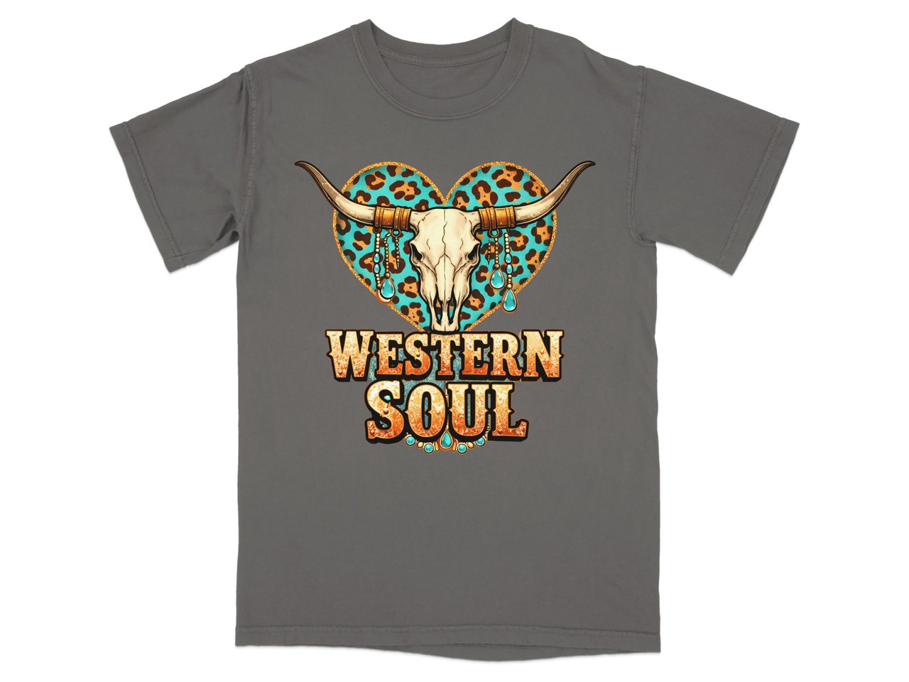 Western Soul Leopard Skull T-Shirt