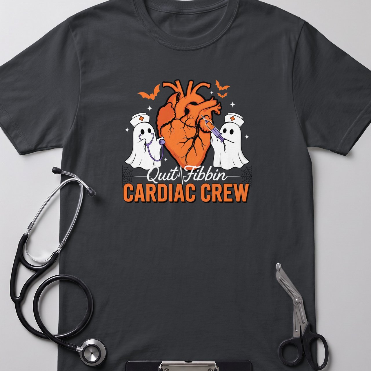 Quit Fibbin Cardiac Crew Tee