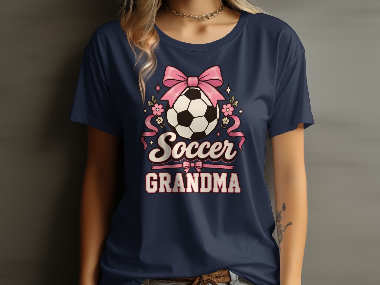 Soccer Grandma Bow Tee or Sweatshirt