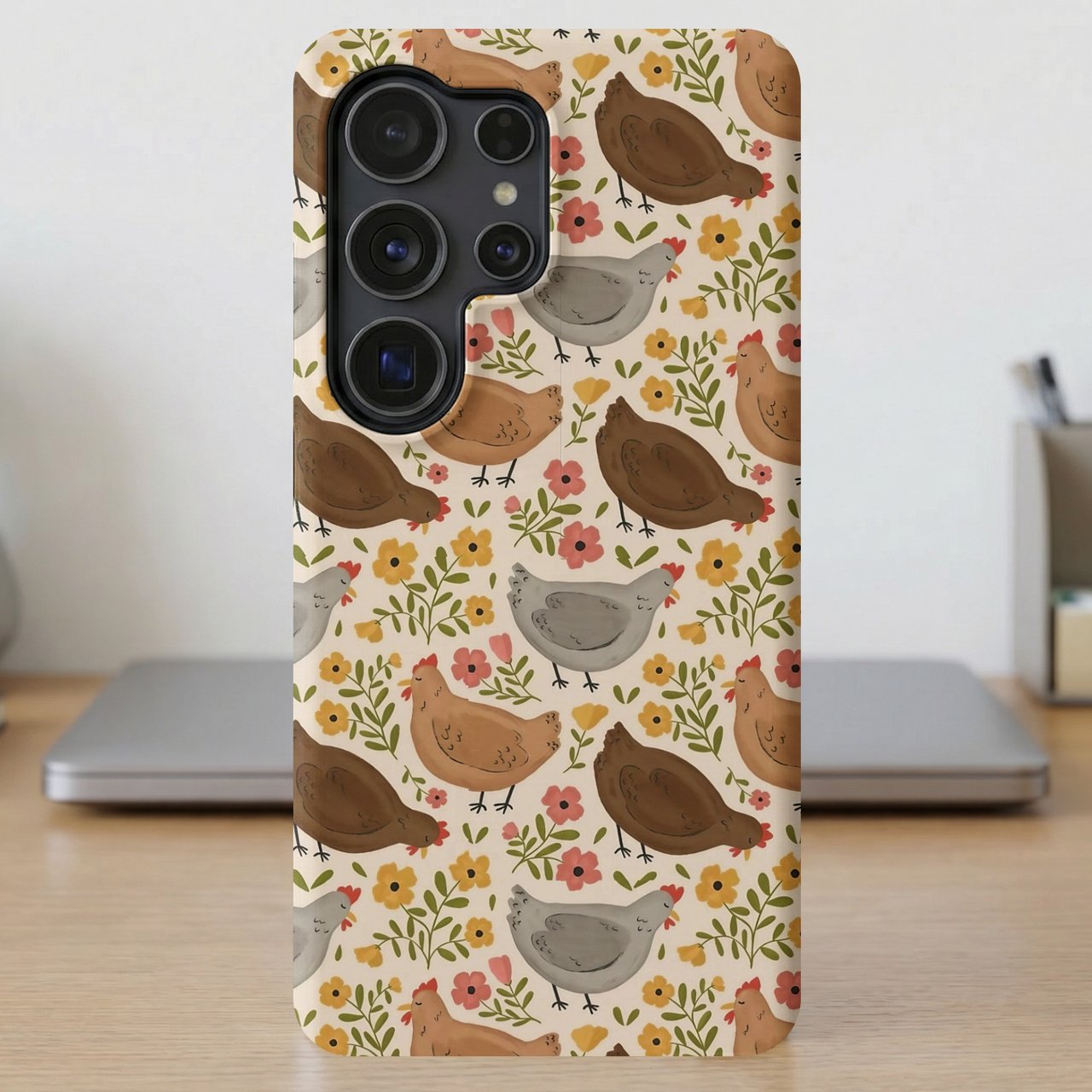 Floral Farmhouse Hens MagSafe® Phone Case