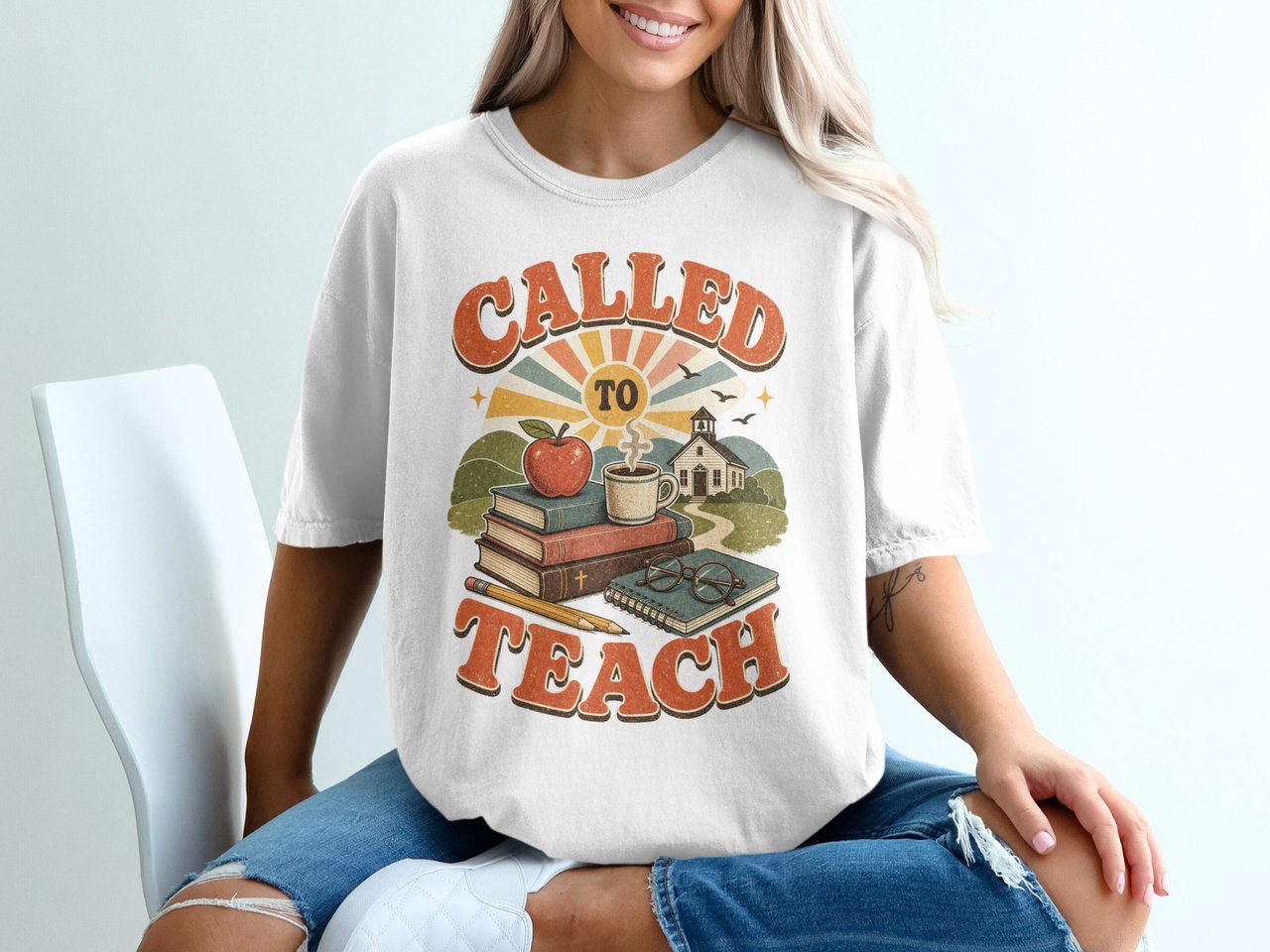 Called to Teach Retro Teacher T-Shirt, Vintage Educator Gift, Back to School Tee, Christian Teacher Appreciation Shirt, Dedicated Profession