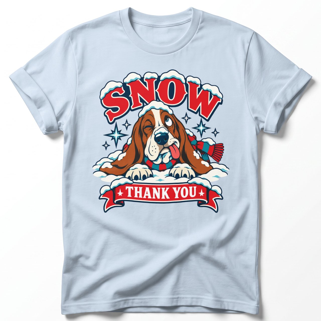 Snow Thank You Basset Hound Tee