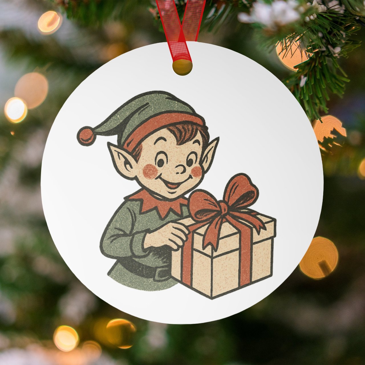 Vintage Christmas Elf Ornament
