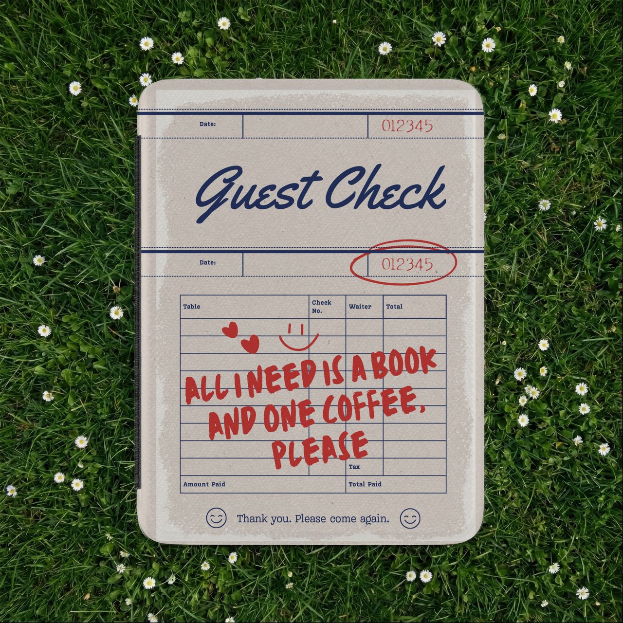 Book And Coffee Guest Check Kindle Case