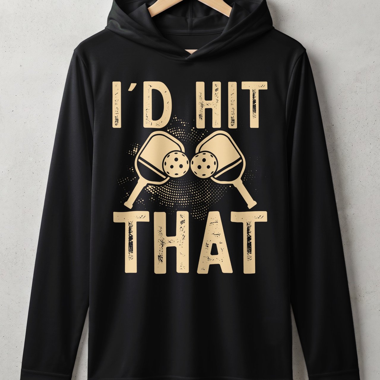 Pickleball Sport-Tek Performance Hood, I'd Hit That, Lightweight Hoodie Athletic Court Warm-Up Layer