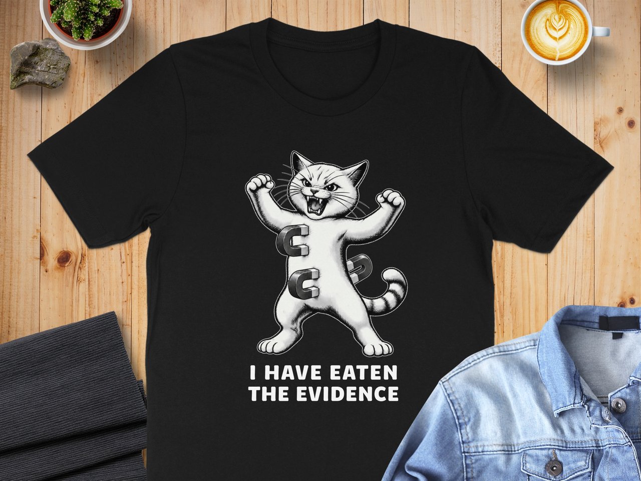 I Have Eaten The Evidence Absurd Cat Tee