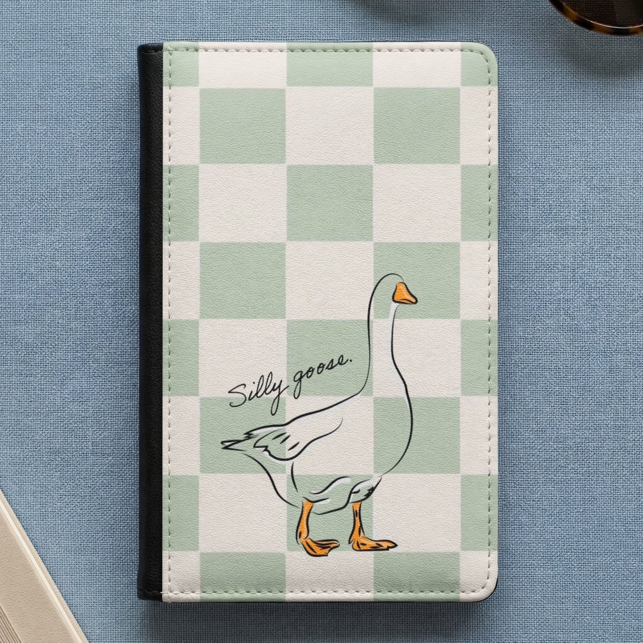 Silly Goose Checkered Passport Cover