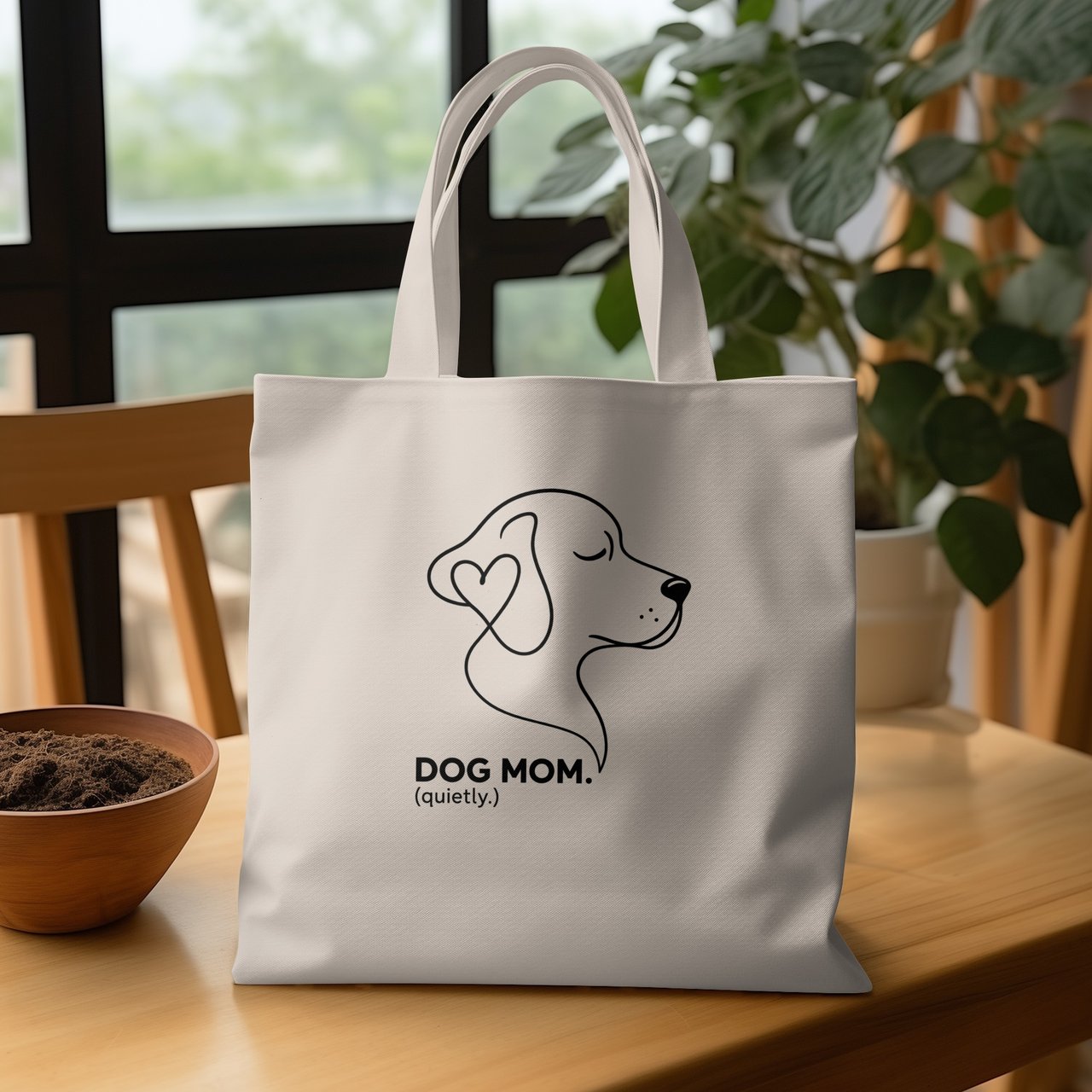 Dog Mom Quietly Tote Bag
