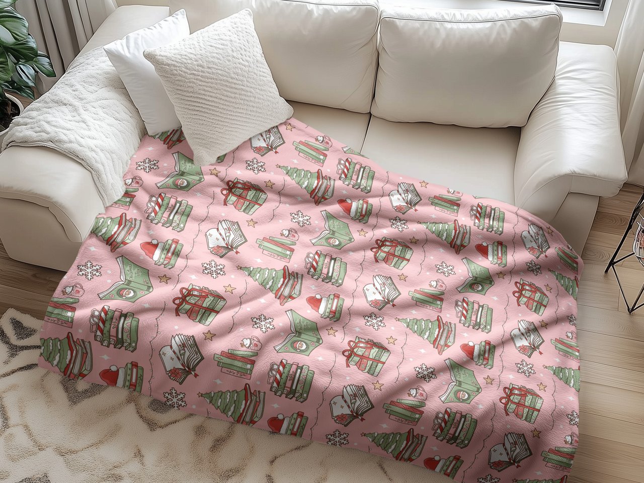 Pink Cozy X-Mas Reader Arctic Fleece Blanket