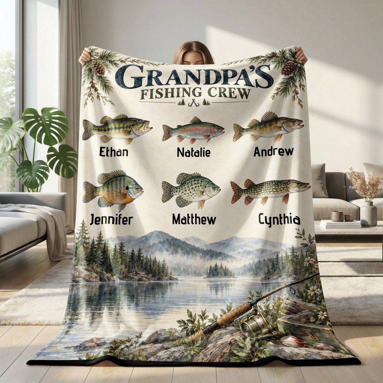 Grandpa's Fishing Crew Blanket