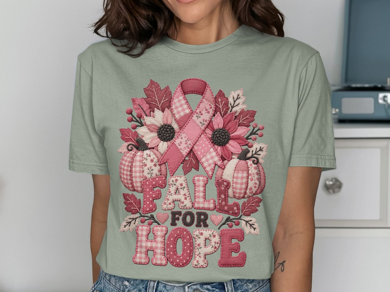 Fall For Hope Faux Patchwork Tee