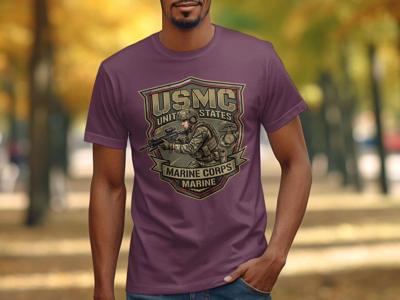 USMC Marine Corps Tribute T-Shirt, Military Veteran Appreciation Tee, Soldier Gift, Patriotic Graphic Shirt
