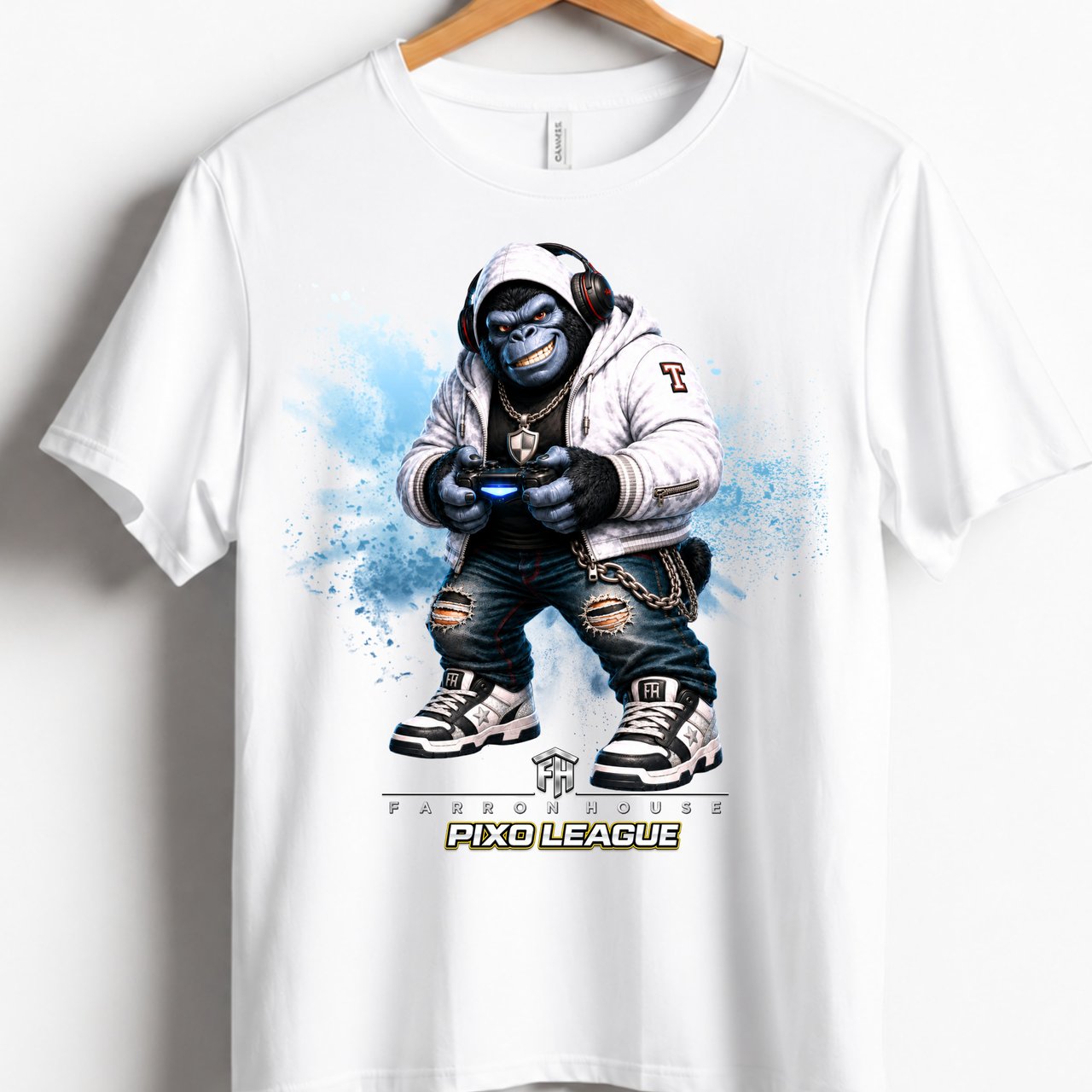 Gorilla Gamer Shirt for Boys, Funny Virtual Reality Gaming Tee, Kids Birthday Gift, Pixo League by Farron House