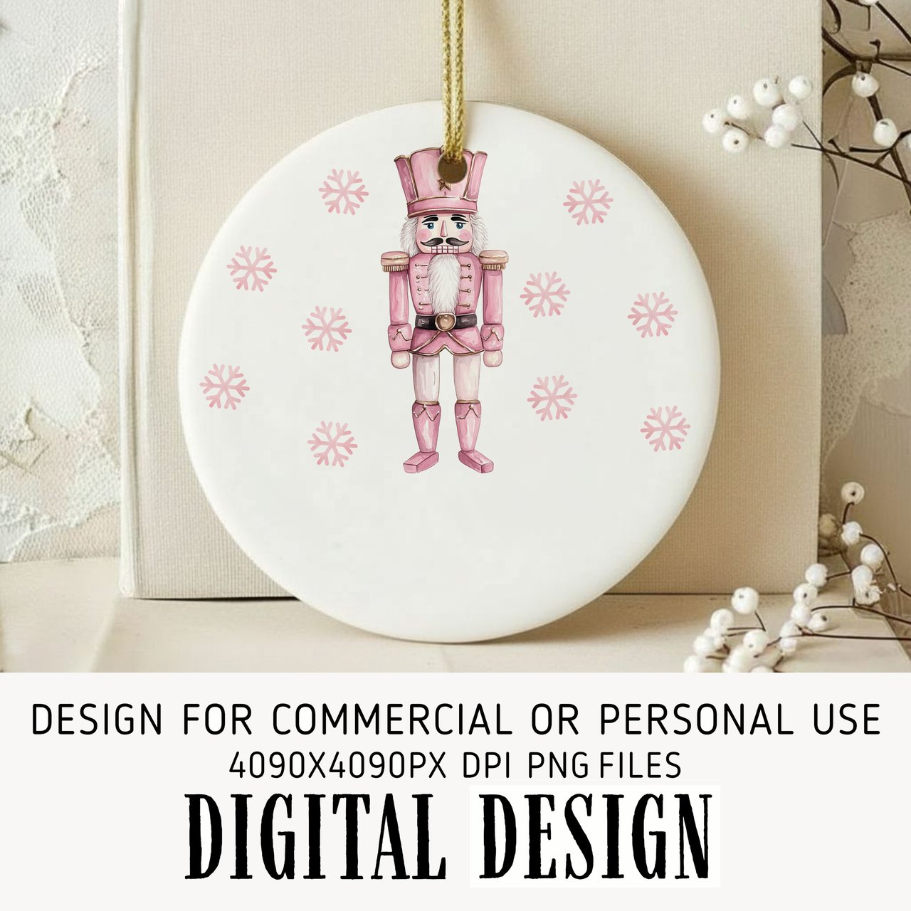 Pink Nutcracker Ornament Digital