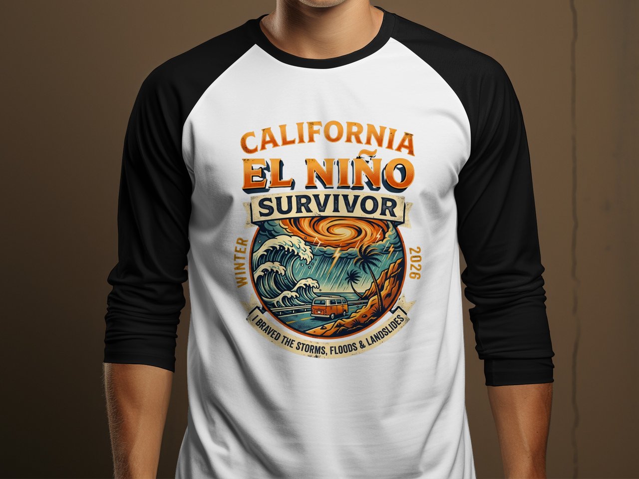 California El Nino Survivor Long Sleeve Tee