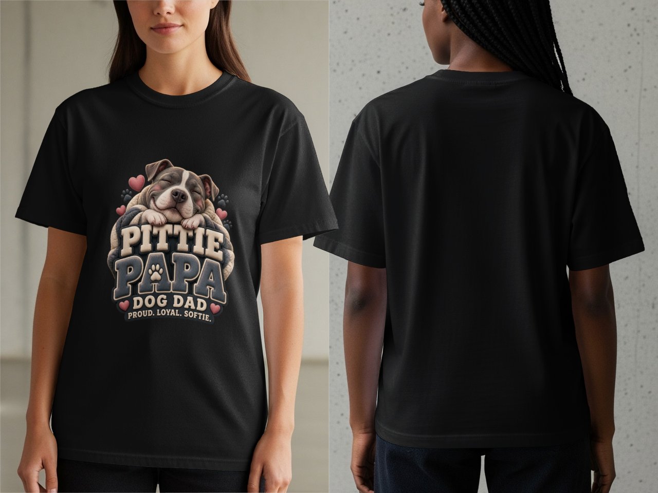 Pittie Papa Dog Dad Tee