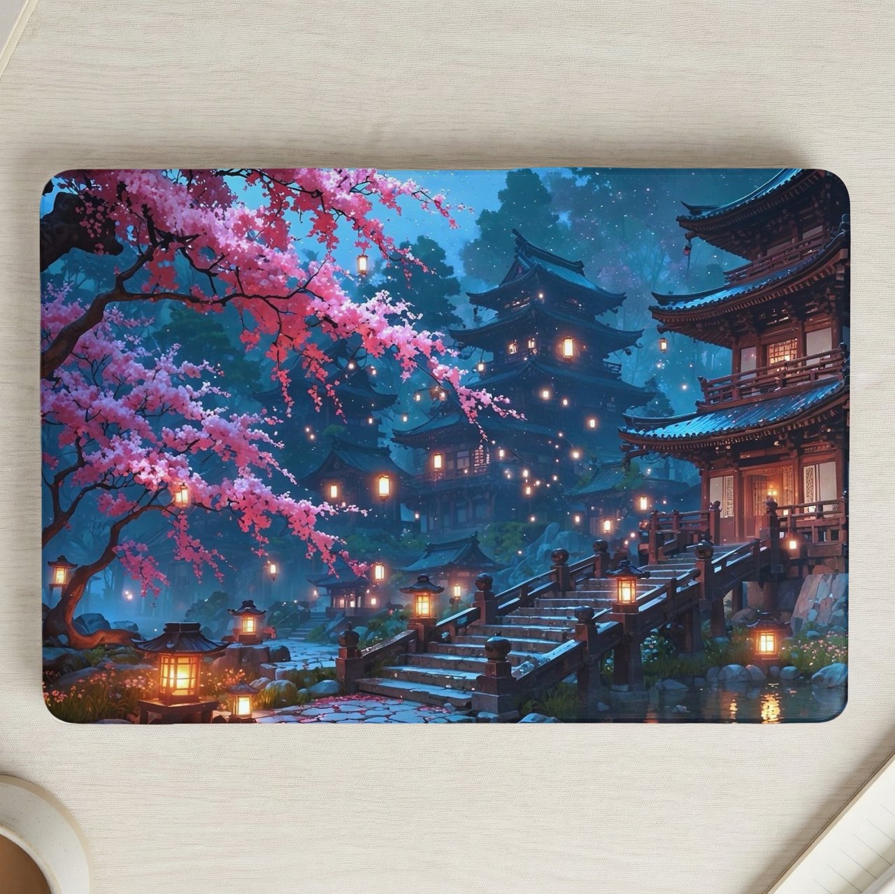Cherry Blossom Pagoda MacBook Case