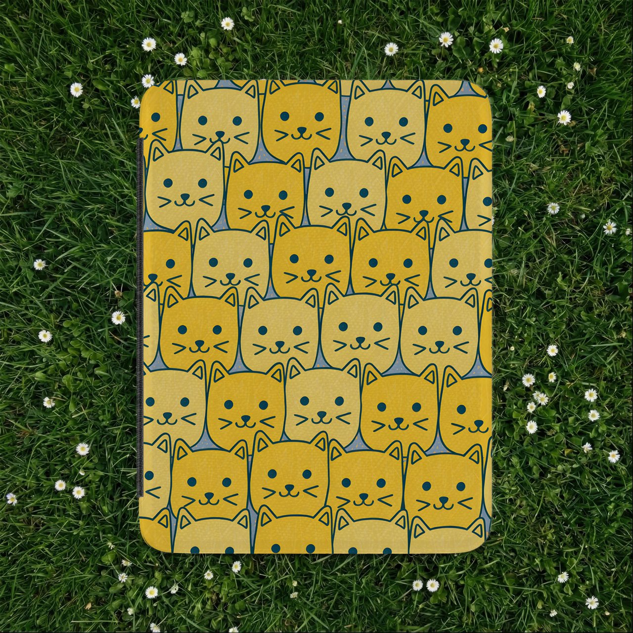 Yellow Cat Pattern Kindle Case