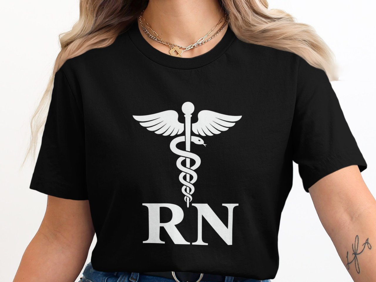 Registered Nurse Rod of Asclepius T-Shirt: Medical Profession Healthcare RN Tee