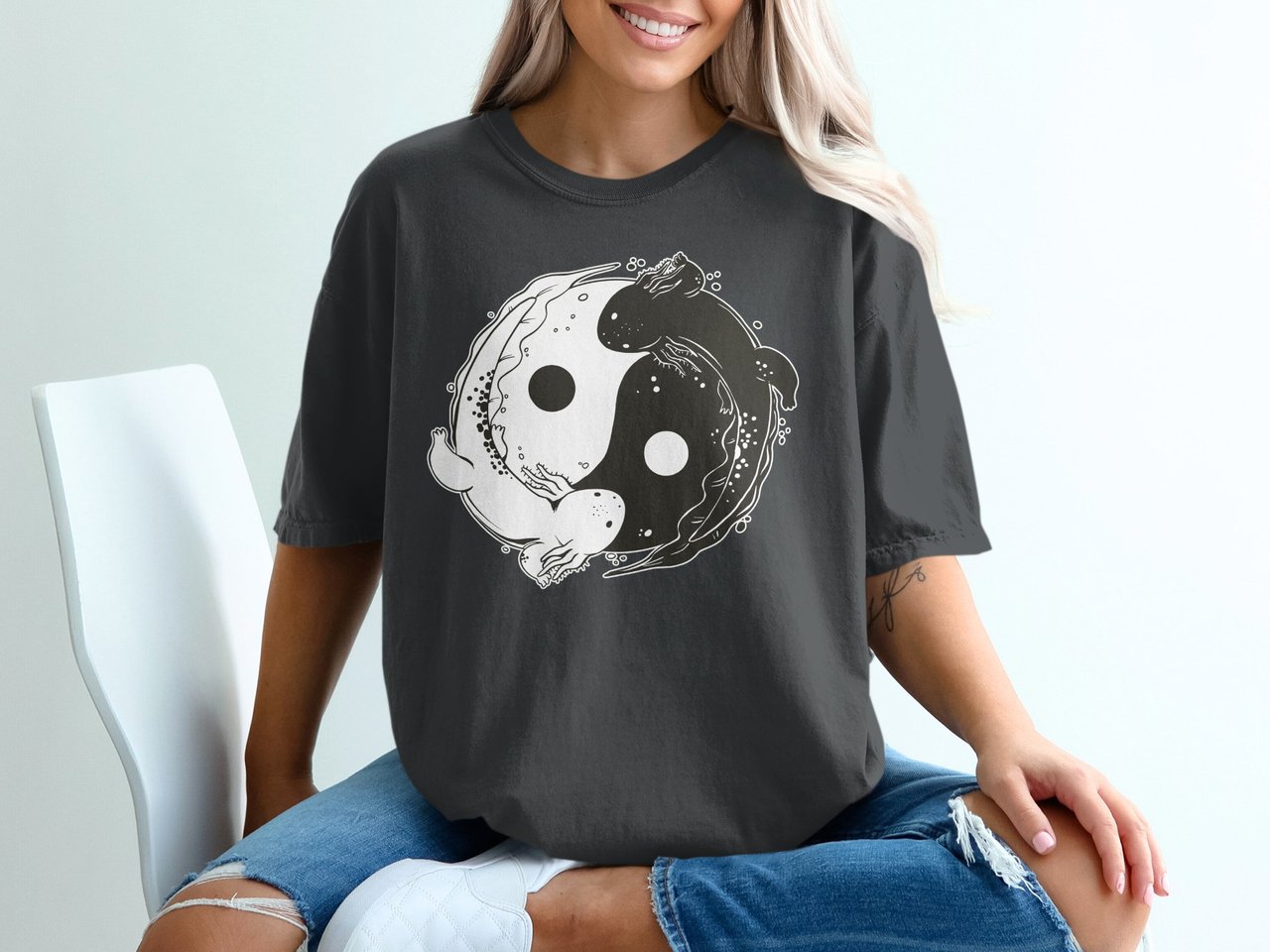 Axolotl Yin Yang Balance T-Shirt