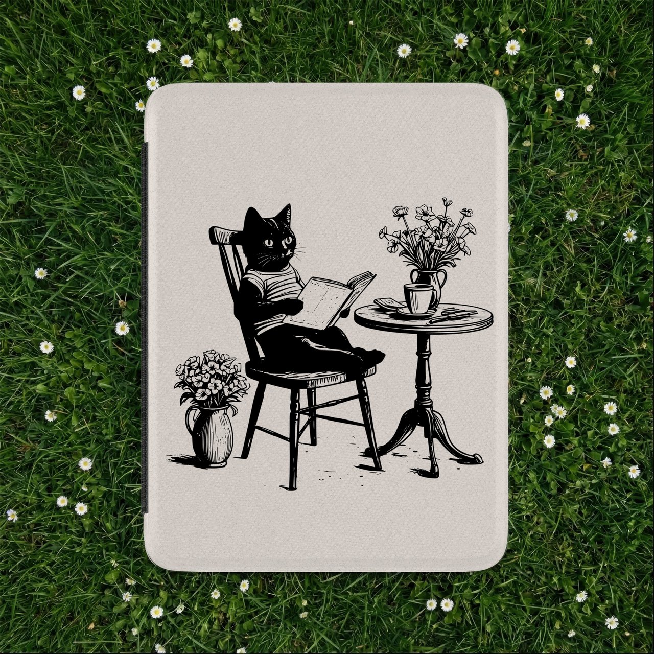 Cozy Reading Cat Kindle Case