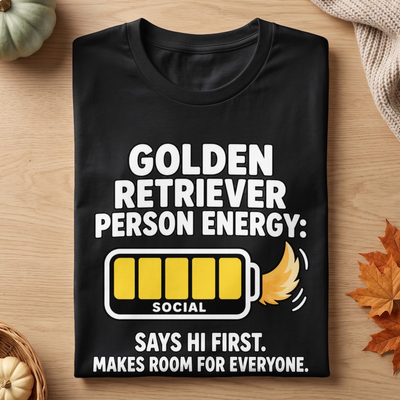 Golden Retriever Person Energy Tee
