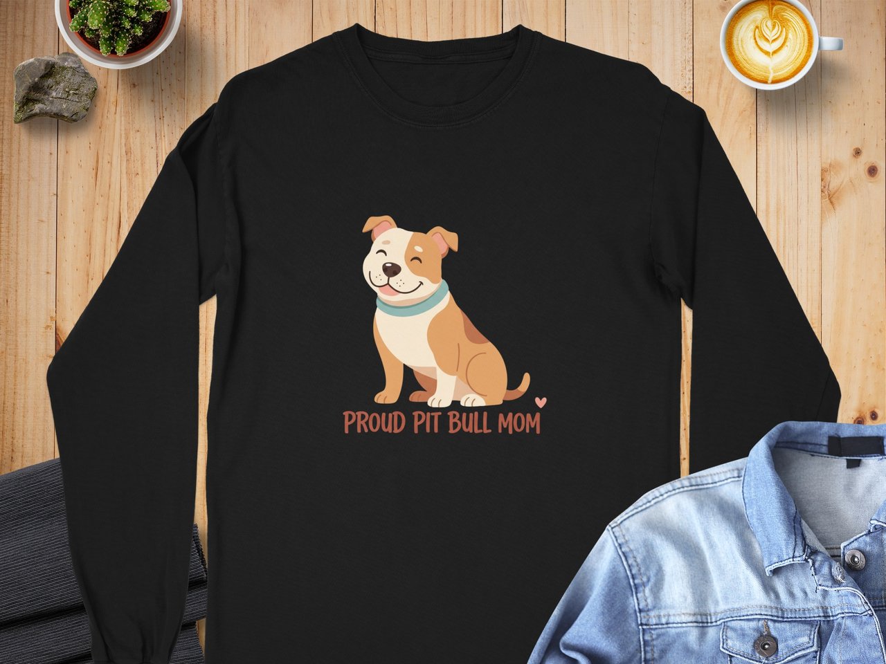 Proud Pit Bull Mom Long Sleeve Tee