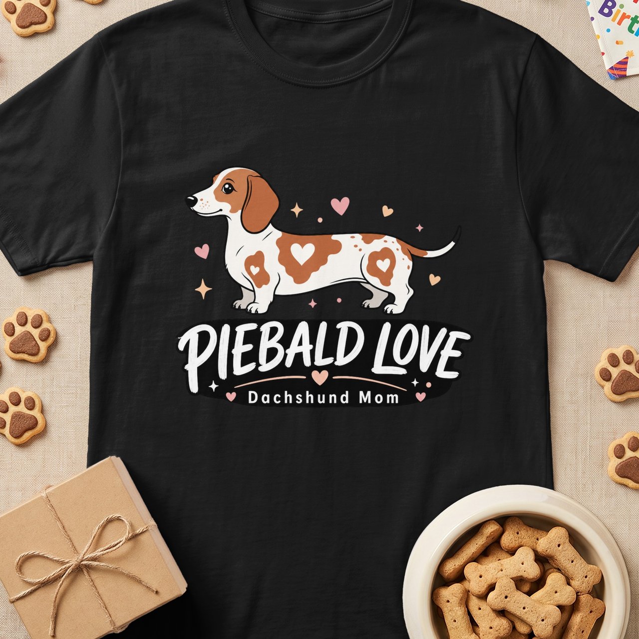 Piebald Love Dachshund Mom Tee