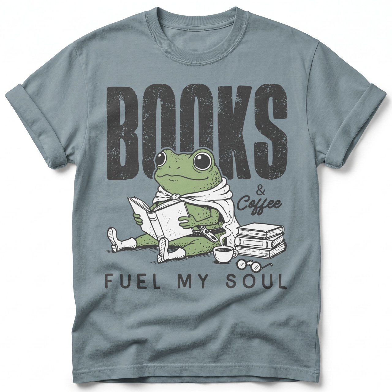 Books & Coffee Frog Tee