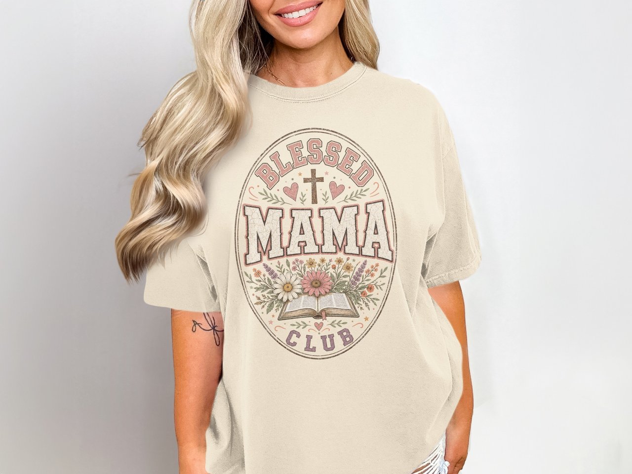 Blessed Mama Club Design File, Christian Mom Faith Art, Floral Mama Bible Scripture Other, Mother's Day Gift