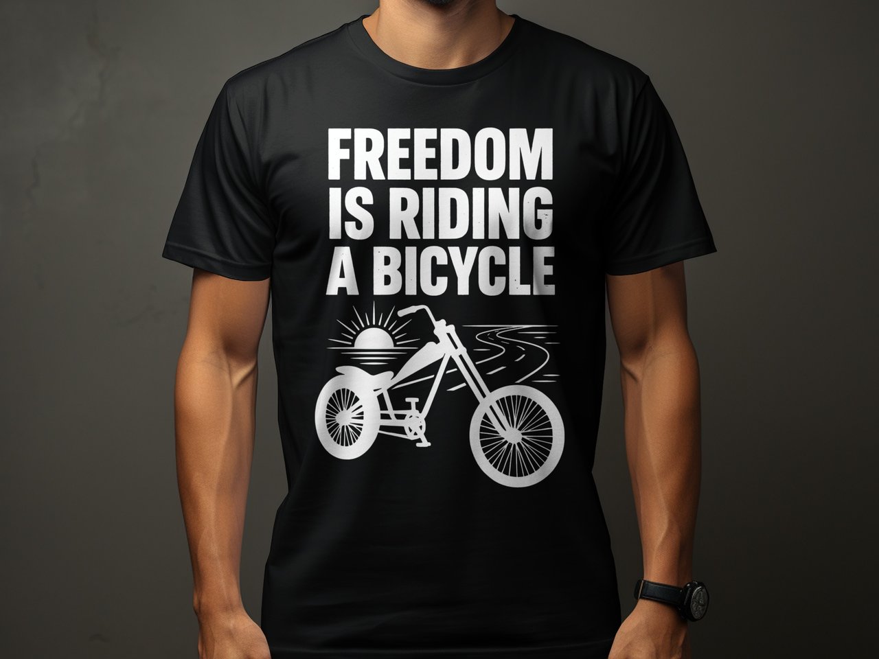 Freedom Is Riding a Bicycle | Chopper Cruiser T-Shirt