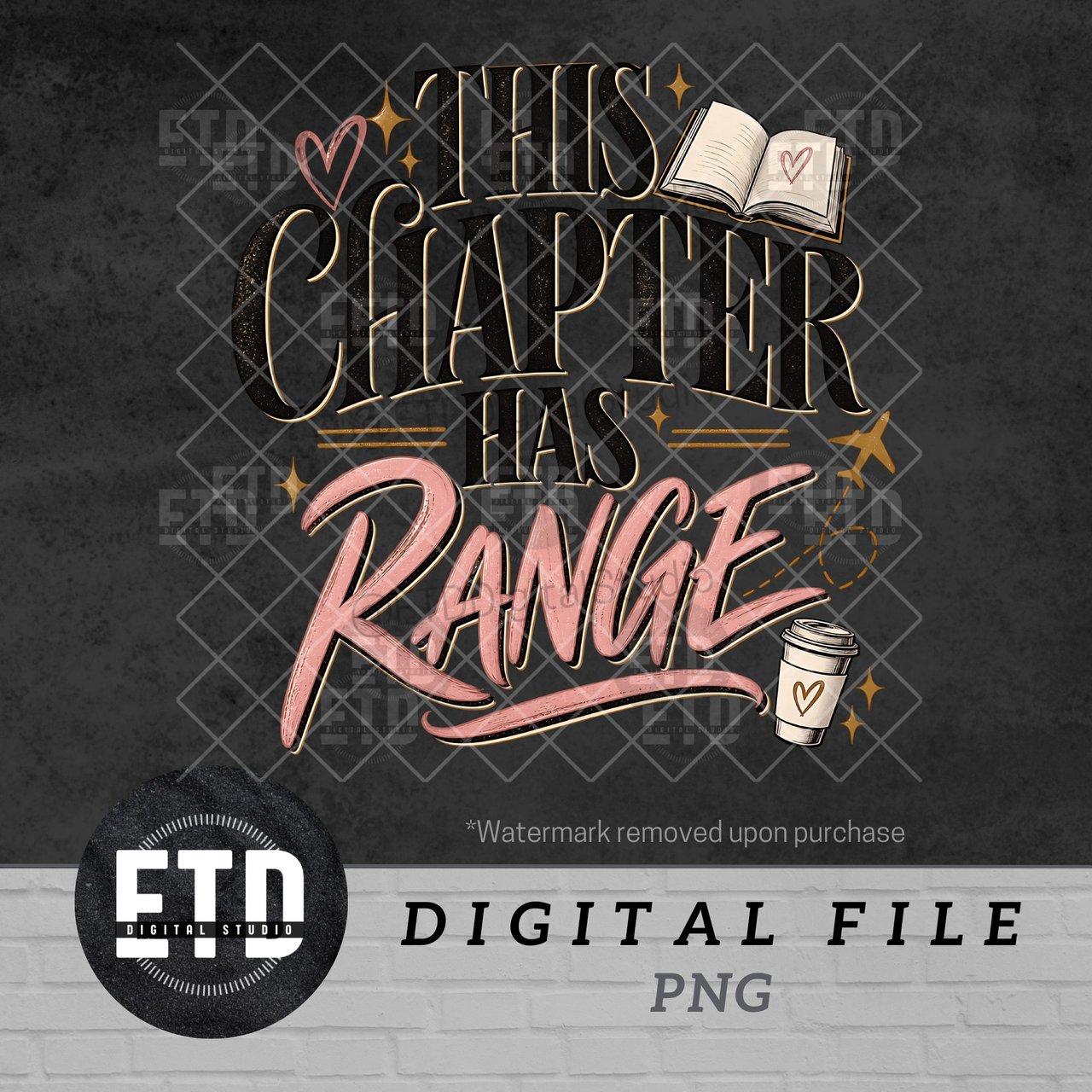 This Chapter Has Range PNG, Retro Bookish Travel Coffee Design, Cozy Reader Booktok Sublimation, Book Lover Gift T-Shirt Digital Graphic