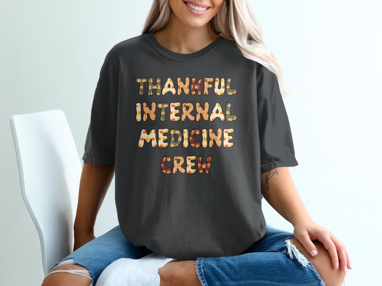 Thankful Internal Medicine Crew Graphic Tee