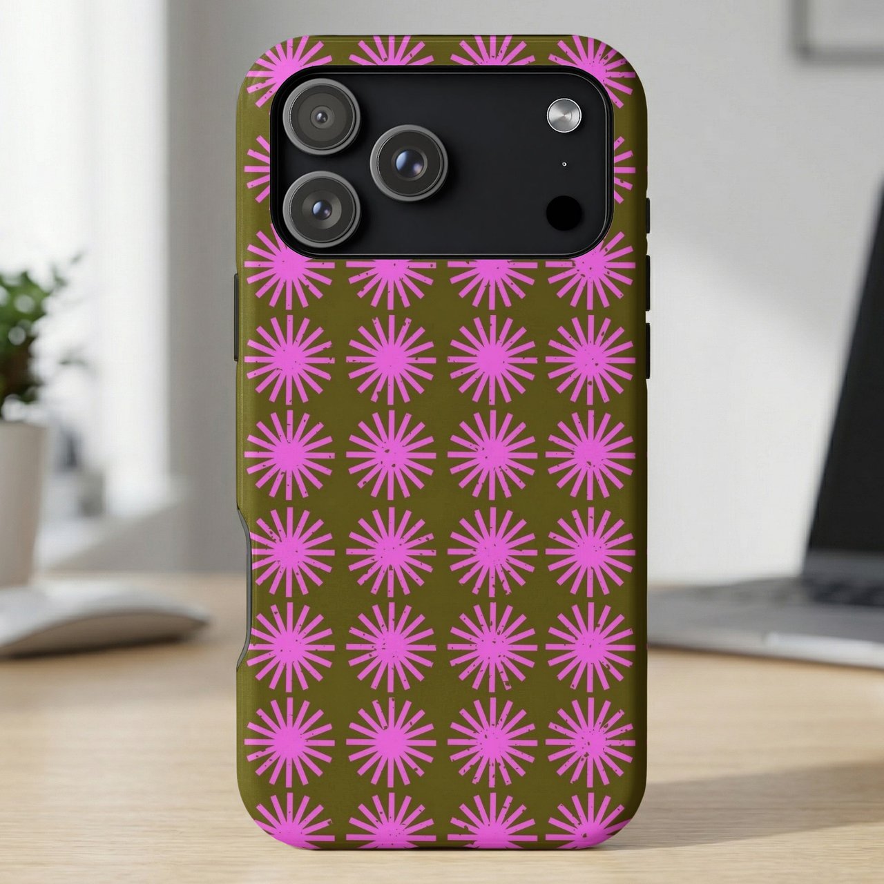 Retro Pink Starburst MagSafe® Phone Case