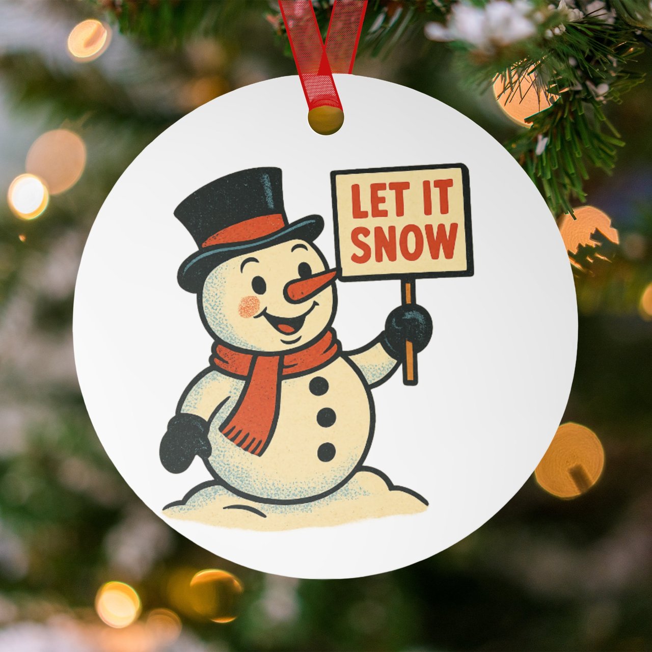 Let It Snow Snowman Ornament
