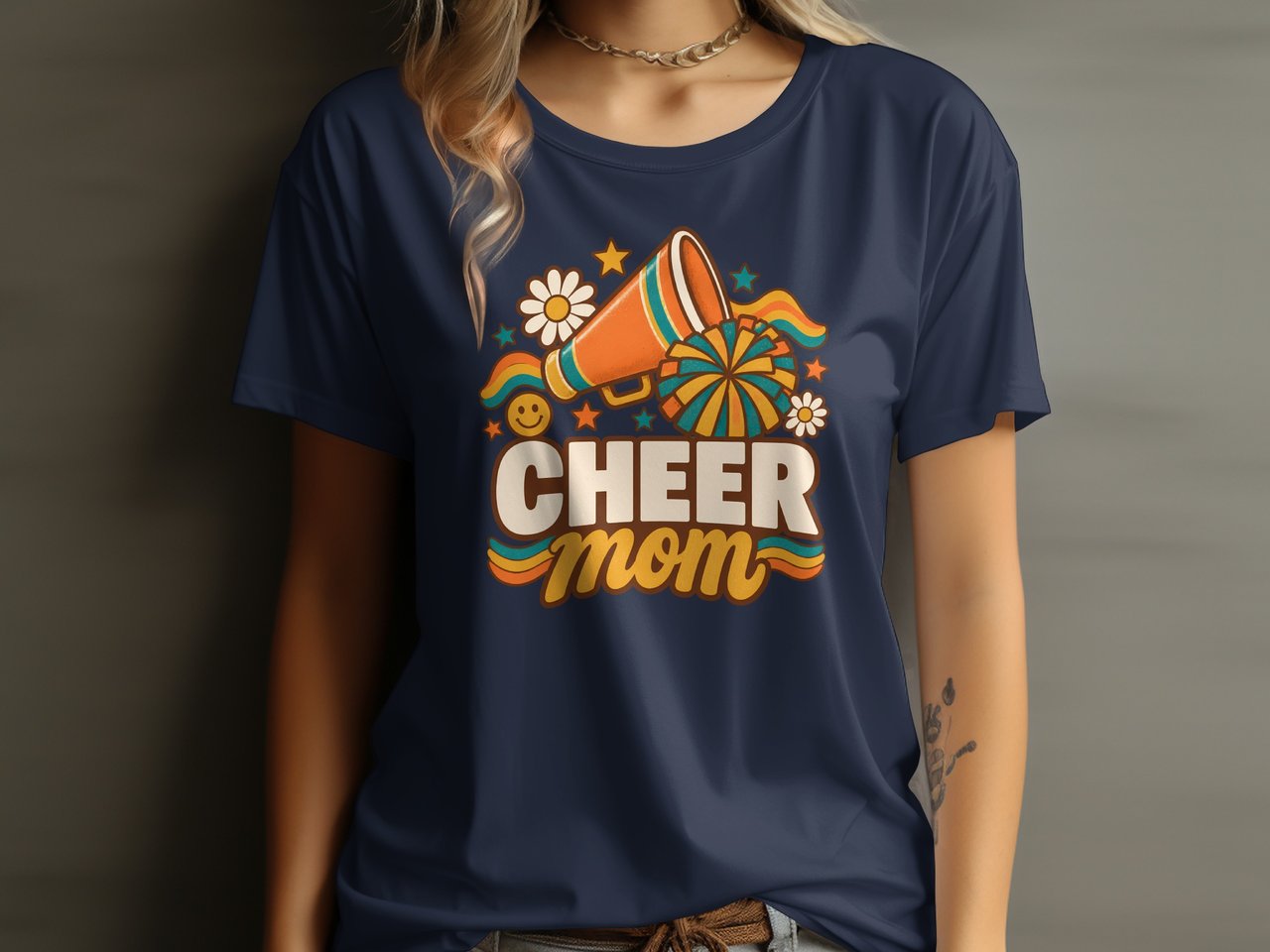 Retro Cheer Mom Tee or Sweatshirt