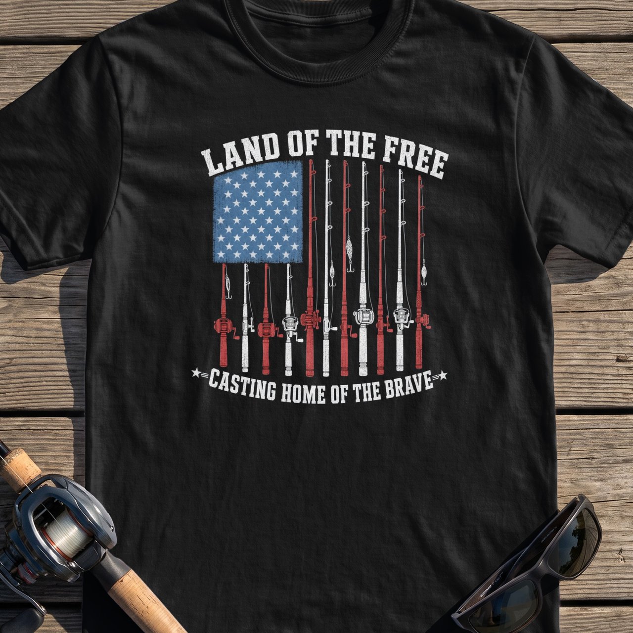 Land of the Free Fishing Tee