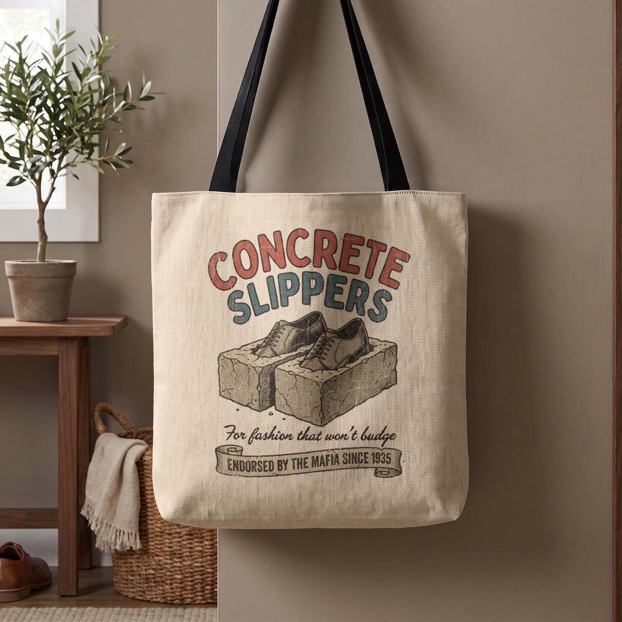Concrete Slippers Tote Bag
