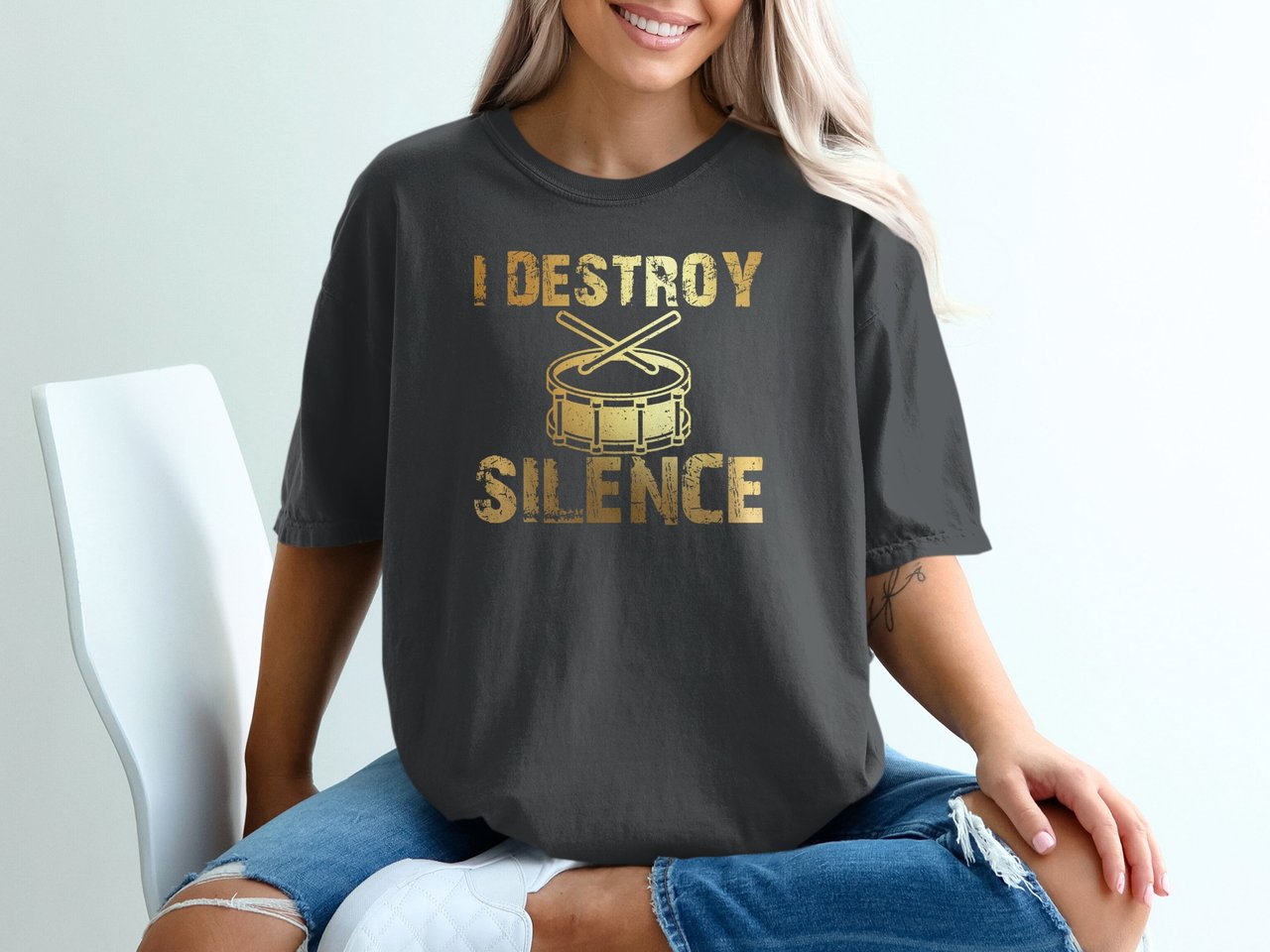 I Destroy Silence Percussion Graphic Tee