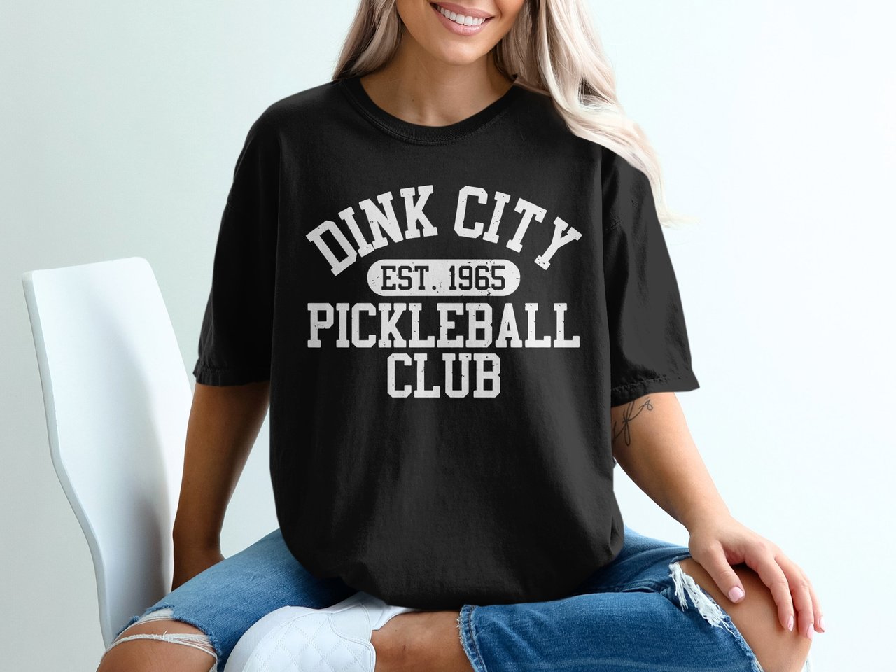Pickleball Comfort Colors Shirt, Dink City Est. 1965 Pickleball Club, Vintage Athletic Graphic Tee