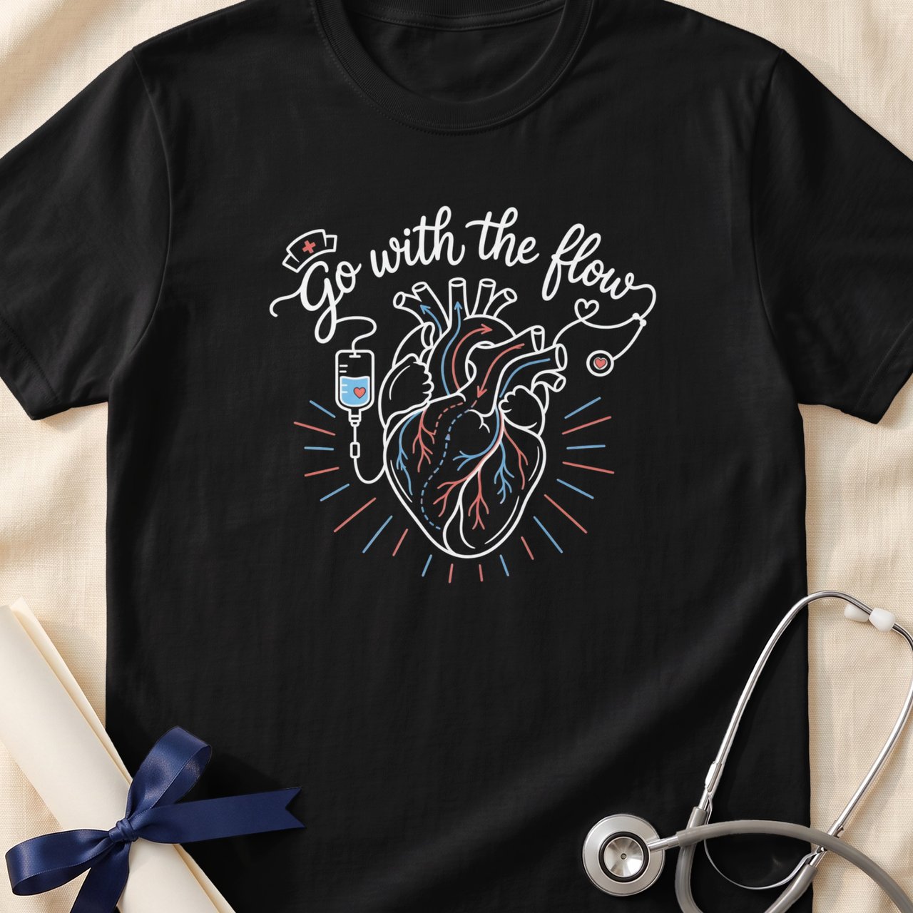 Go With The Flow Heart Tee