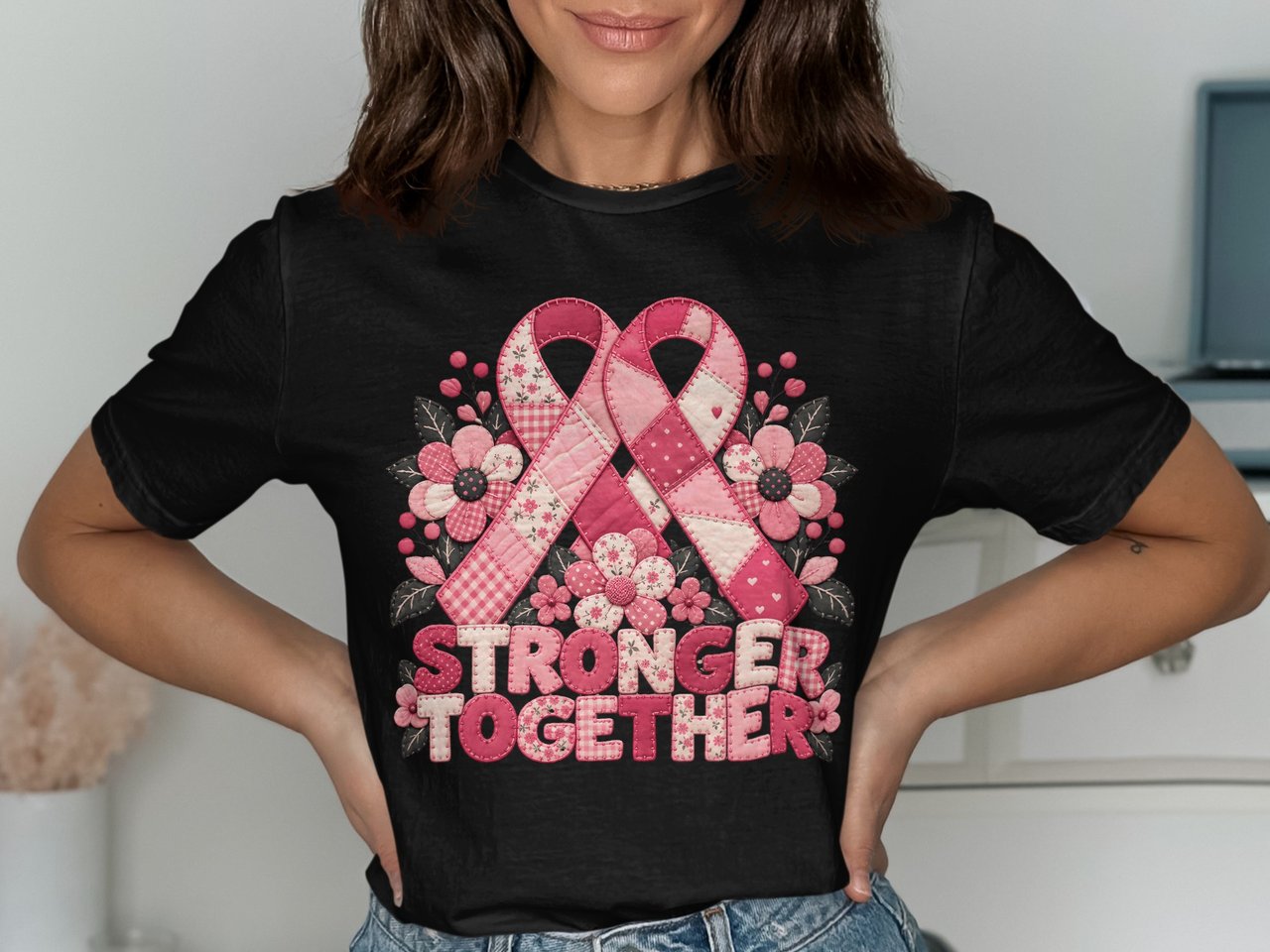 Faux Patchwork Stronger Together Tee