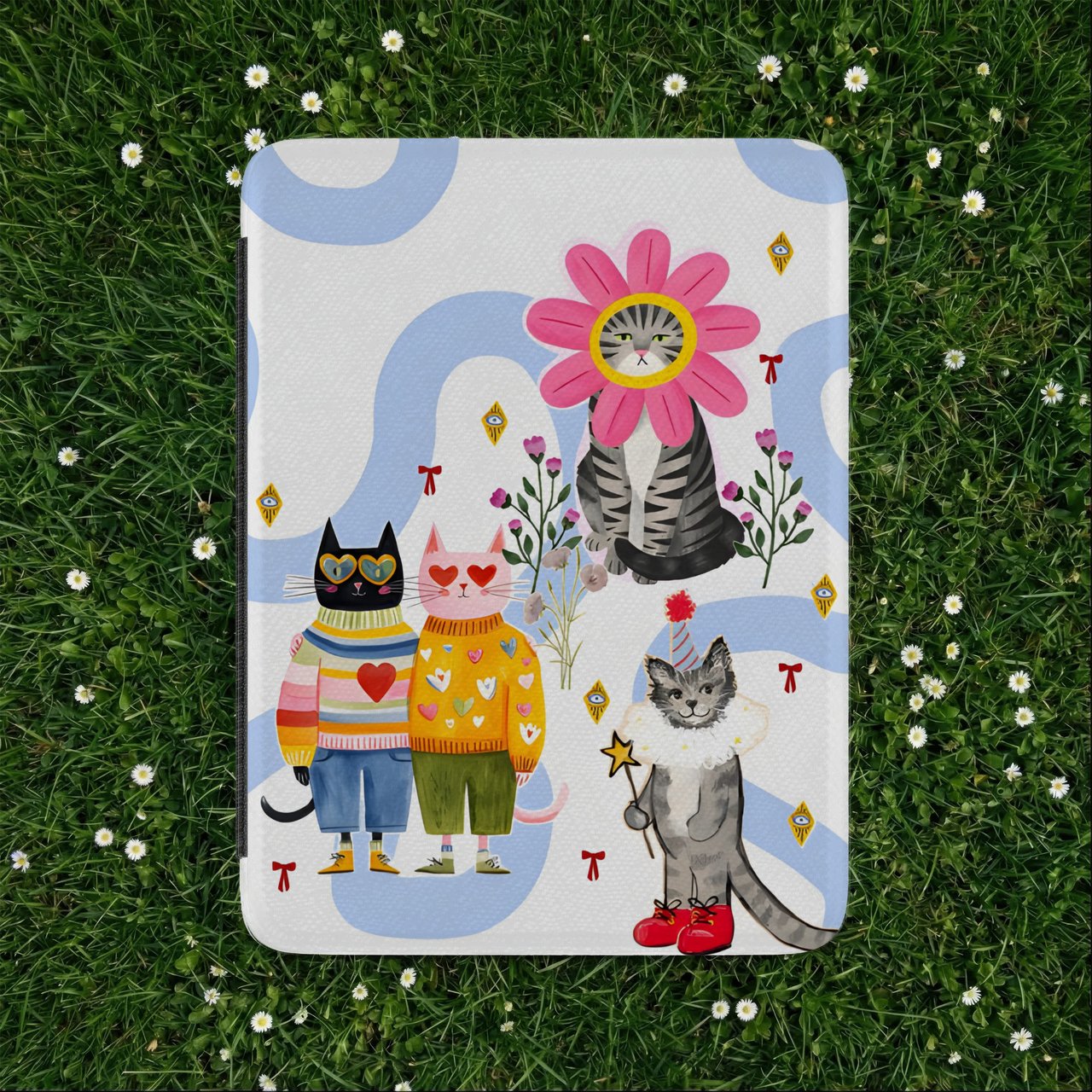 Quirky Dressed Cats Kindle Case