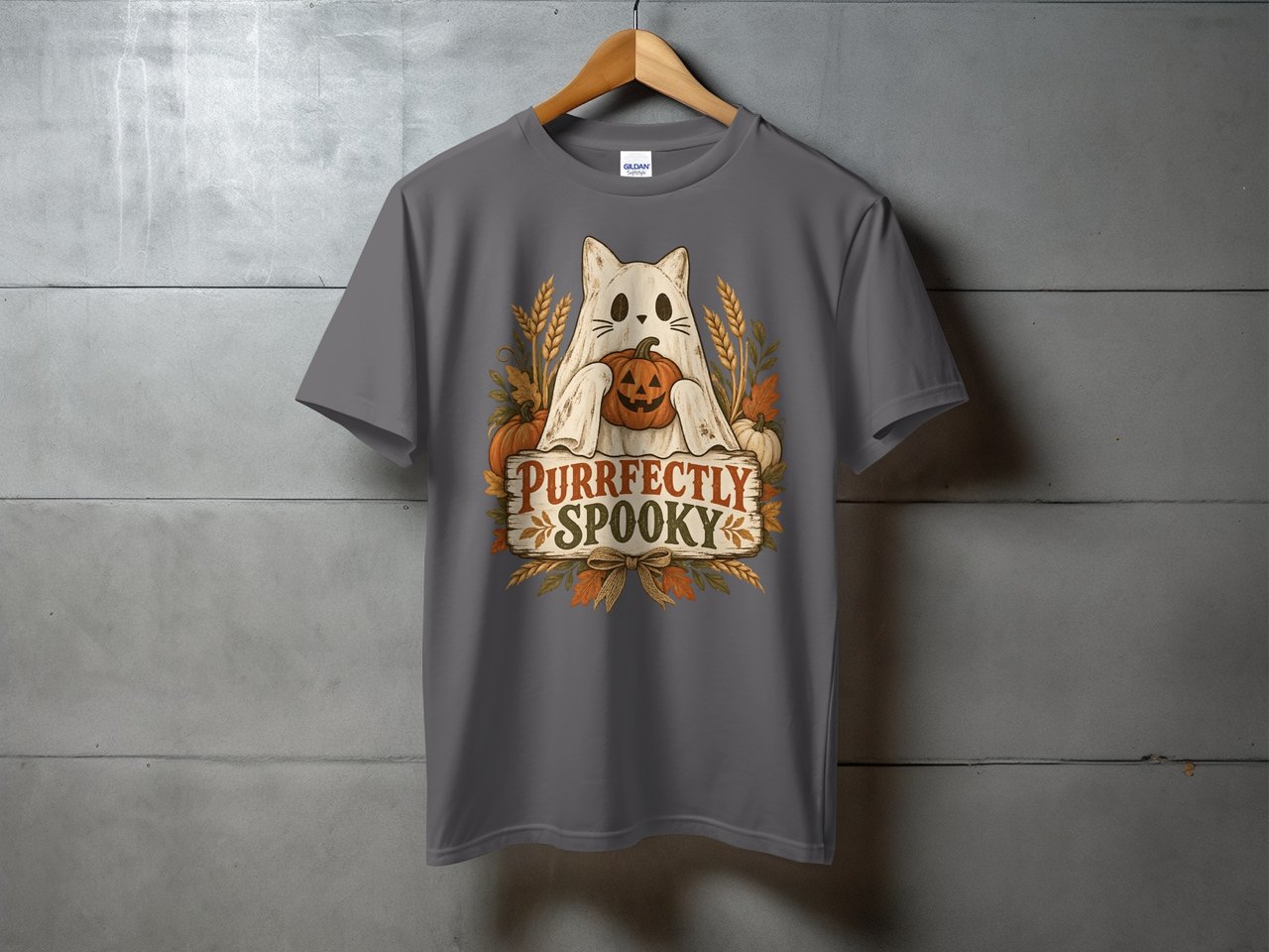 Purrfectly Spooky Ghost Cat Tee or Sweatshirt