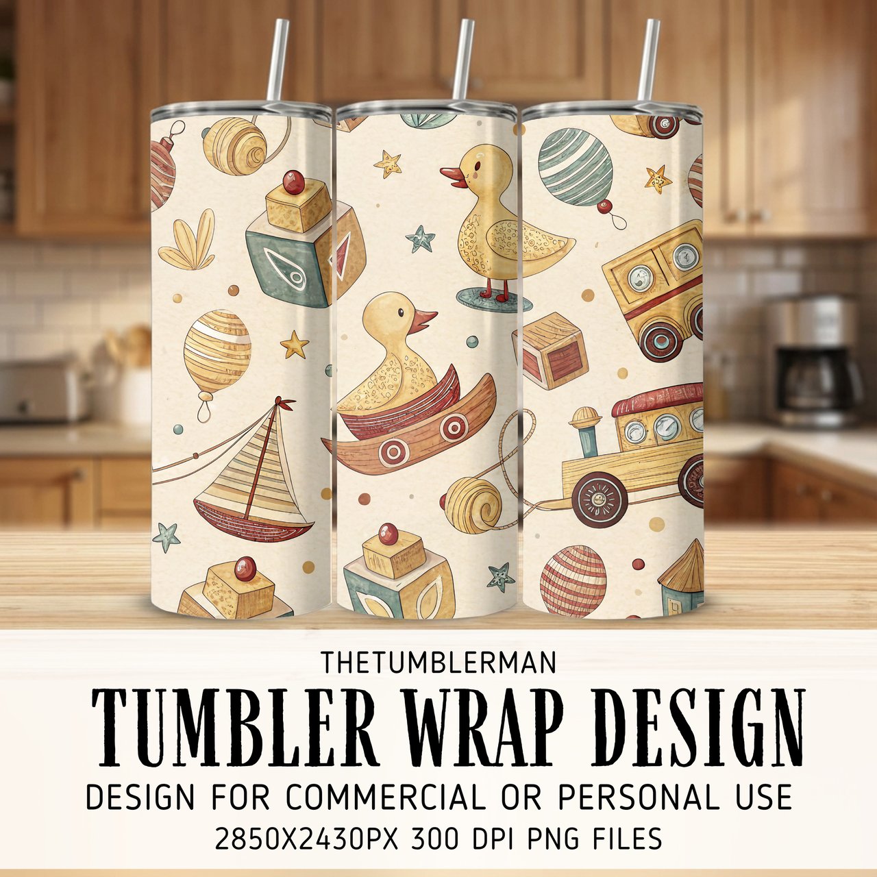 Nostalgic Nursery Play Digital Pattern Size Bundle Png