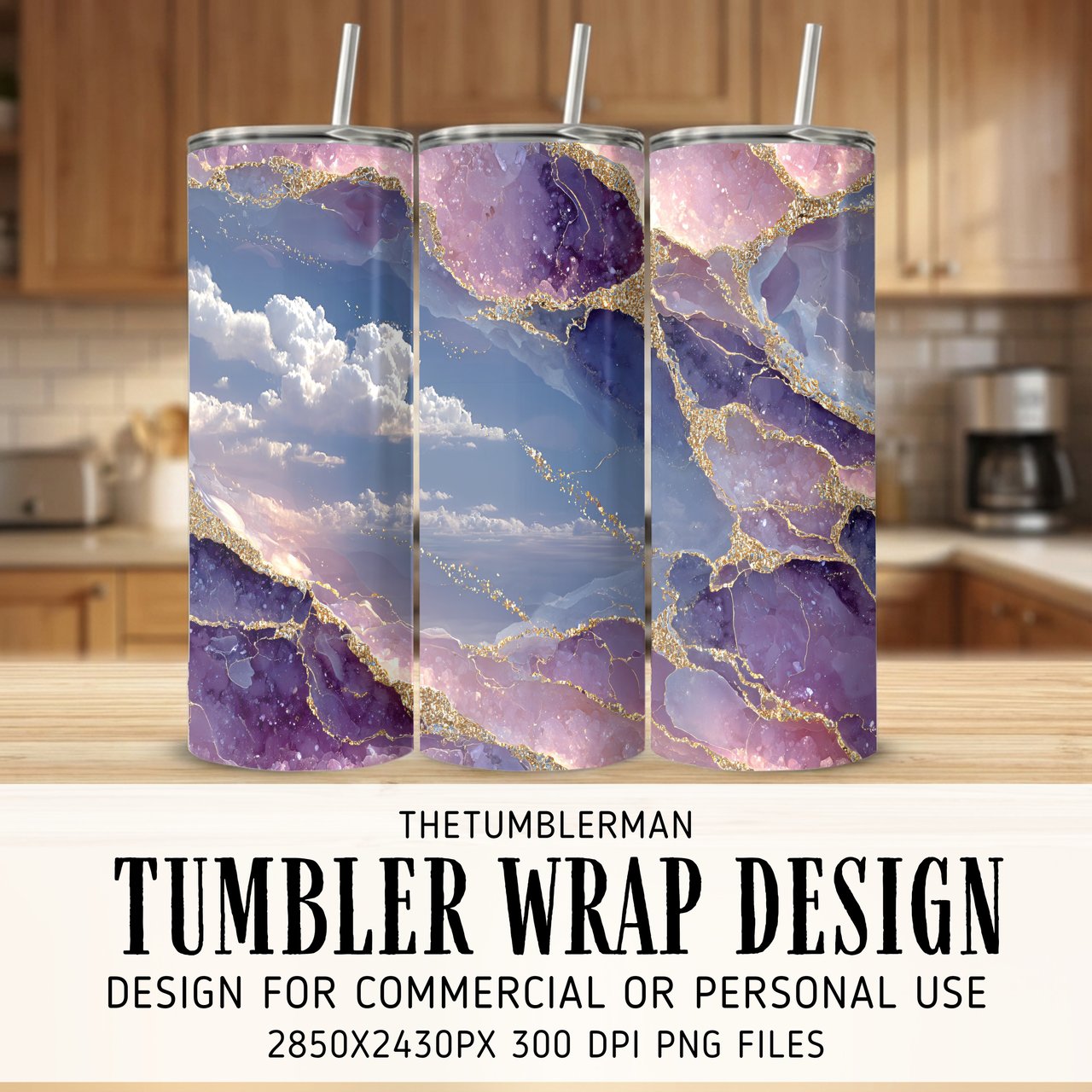 20 oz Tumbler Wrap, Amethyst Sky, Sublimation, Digital Design, Straight Tapered Wrap png, Tumbler Design, Instant Download, Tumbler Digital
