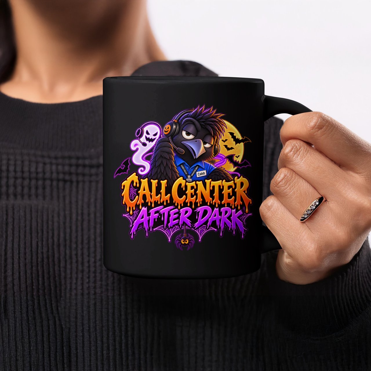 Call Center After Dark Crow Mug