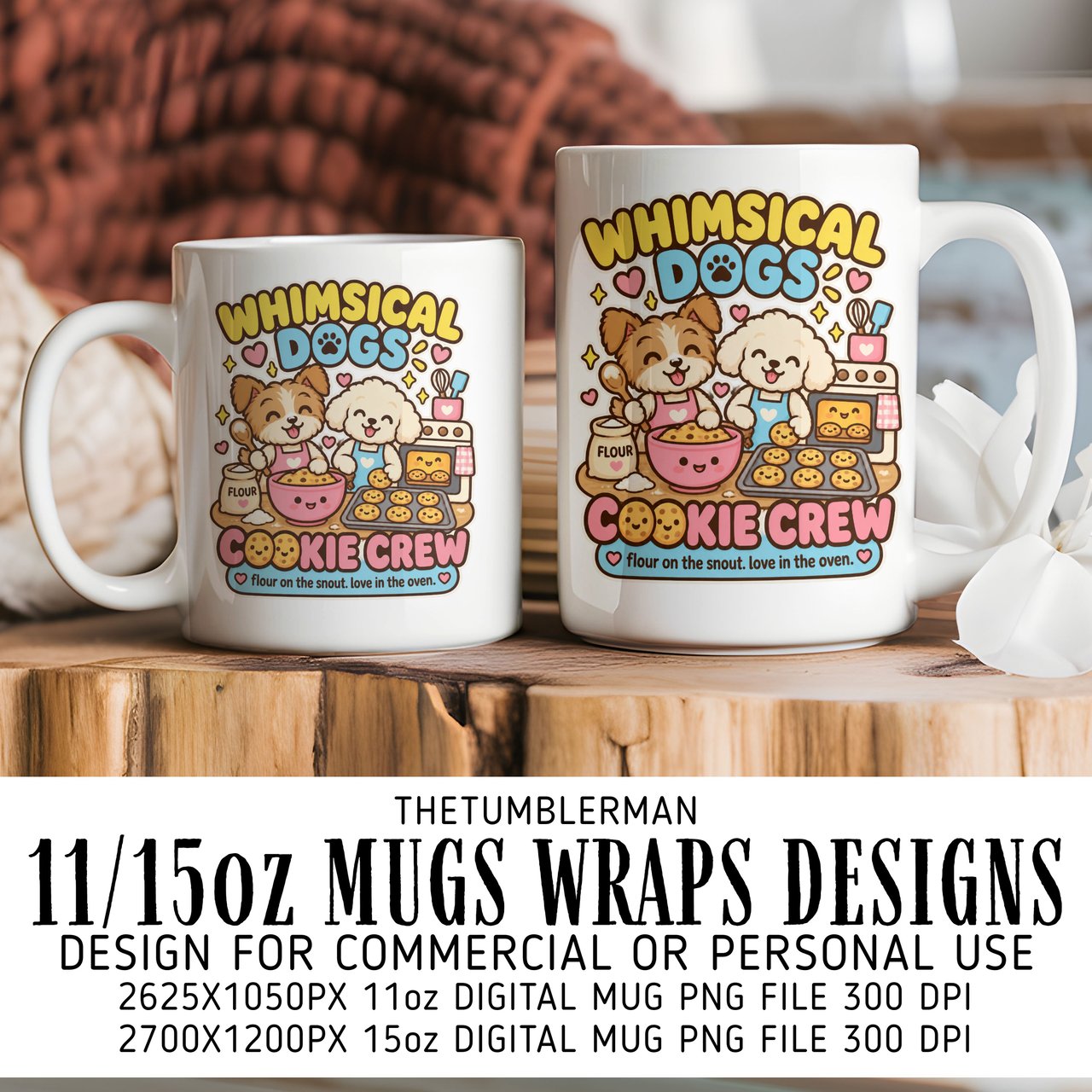 Whimsical Dogs Cookie Crew Mug Design