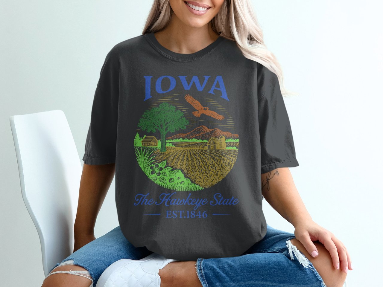 Iowa The Hawkeye State Est. 1846 T-Shirt