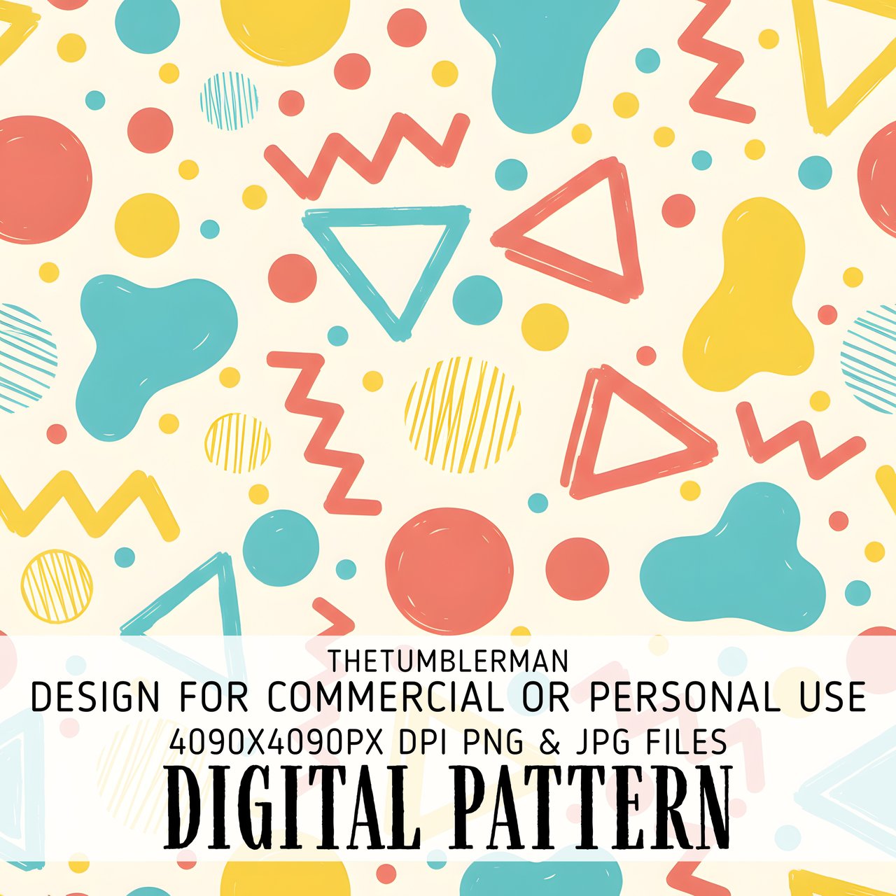 Digital Pattern Bundle, Abstract Shapes, Geometric Design, Colorful Pattern, Digital Paper Pack, Seamless Pattern, Scrapbook Paper